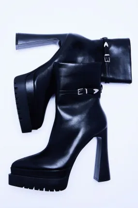 Above The Rest Platform Booties - Black