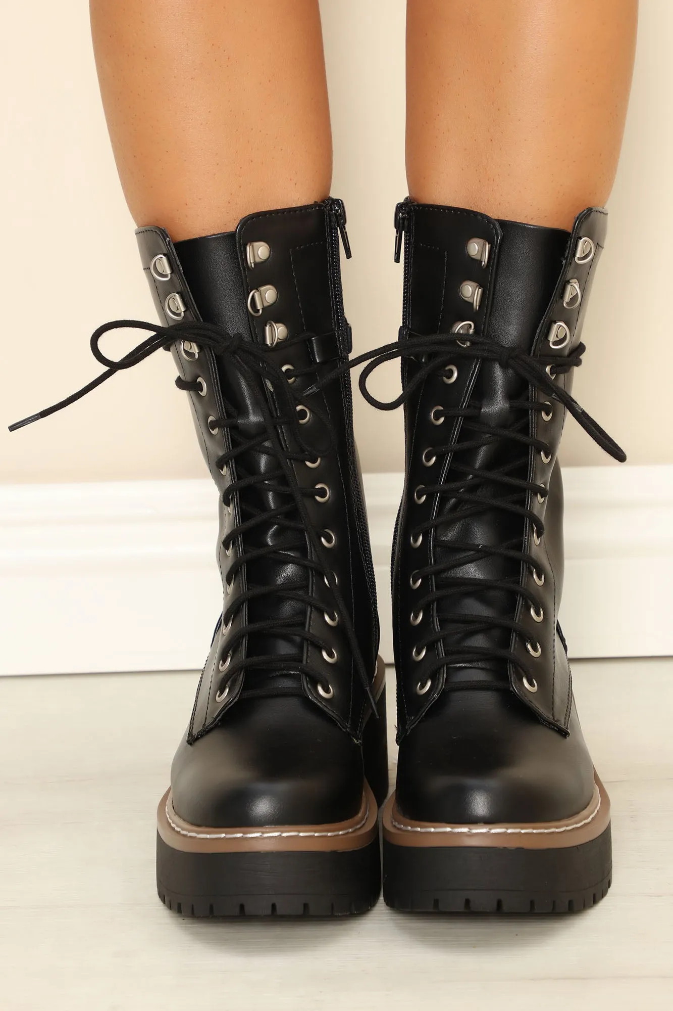 Ain't No Doubt Platform Booties - Black
