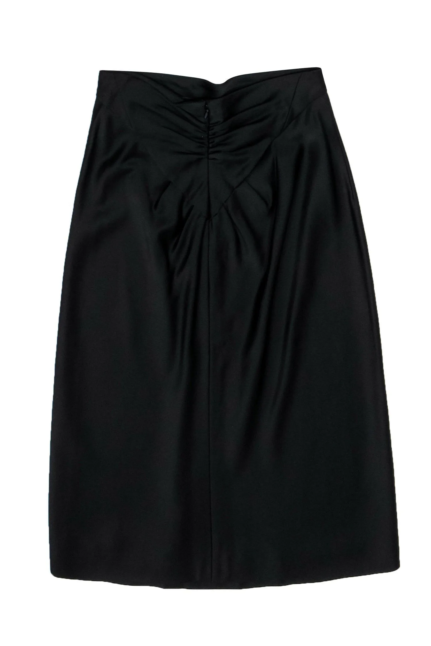 Alberta Ferretti - Black Satin Maxi Skirt Sz 6