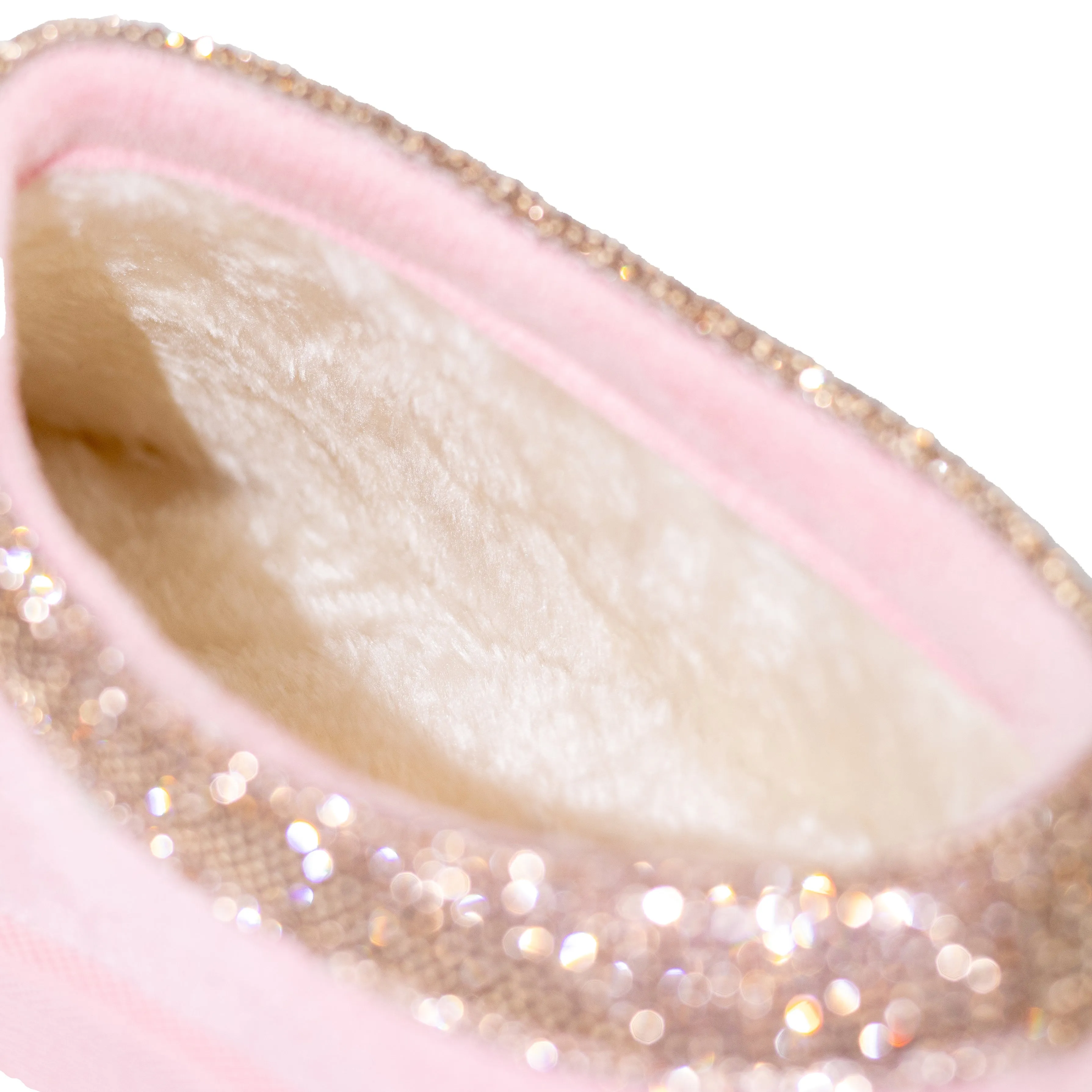 Anita - Rhinestone Platform Slip-On Booties, Faux Fur Interior, Stylish Winter Footwear, Bold & Cozy for Casual or Evening Looks