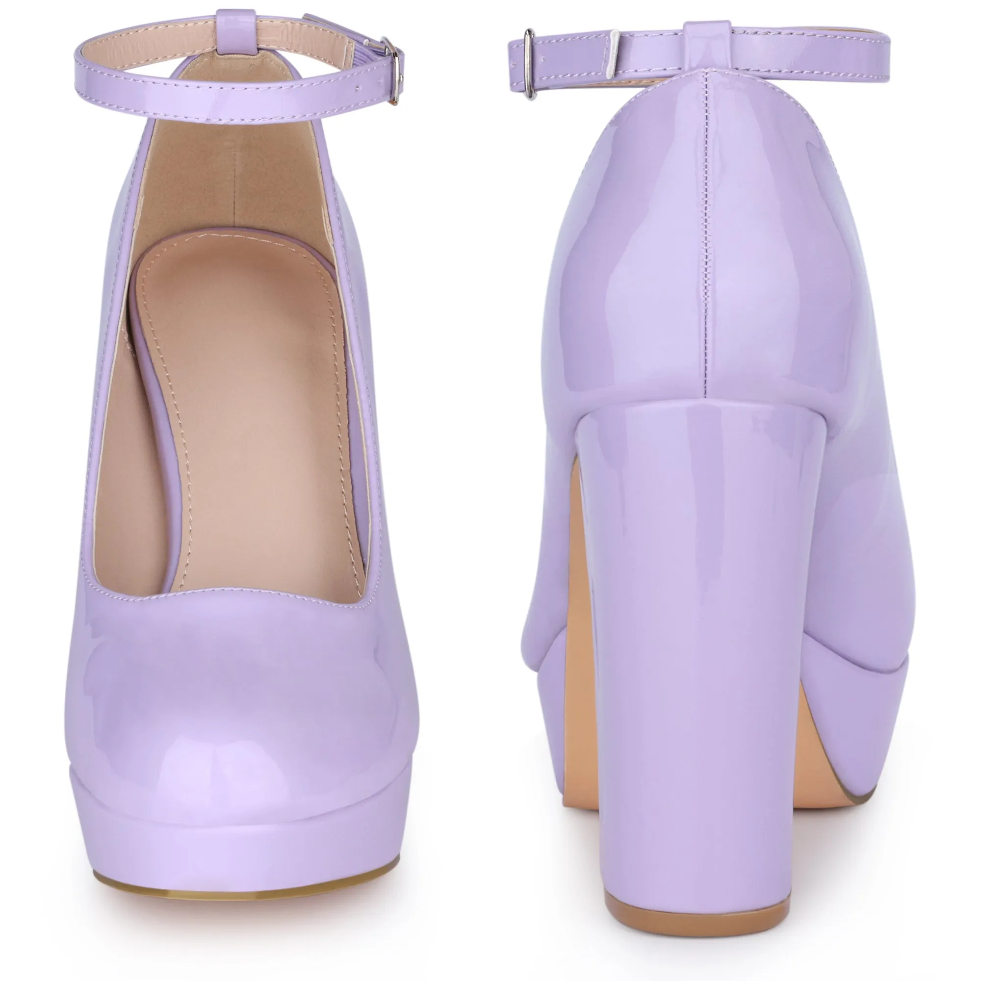 Ankle Strap Platform Chunky Heel Mary Jane Pumps for Women
