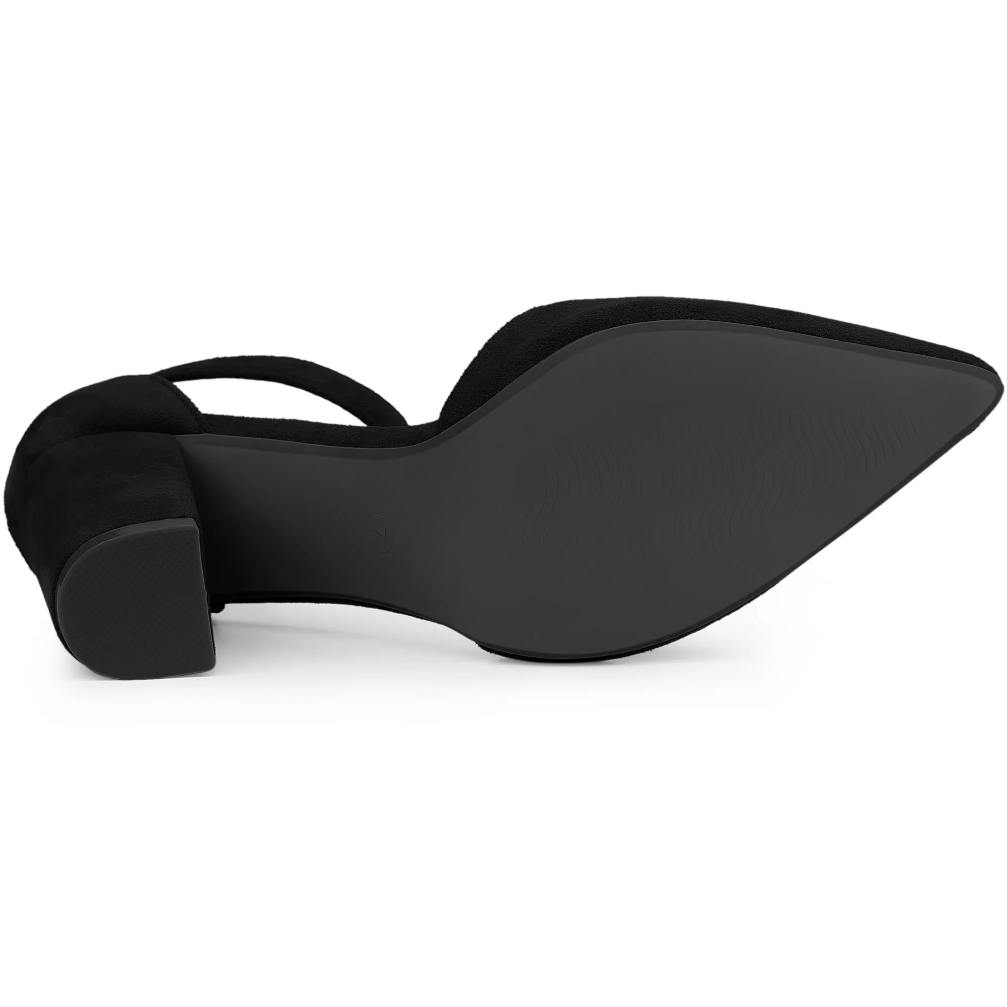 Ankle Strap Pointed Toe Block Heel Pumps
