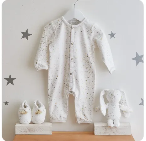 Baby Gold Confetti Print Babygrow