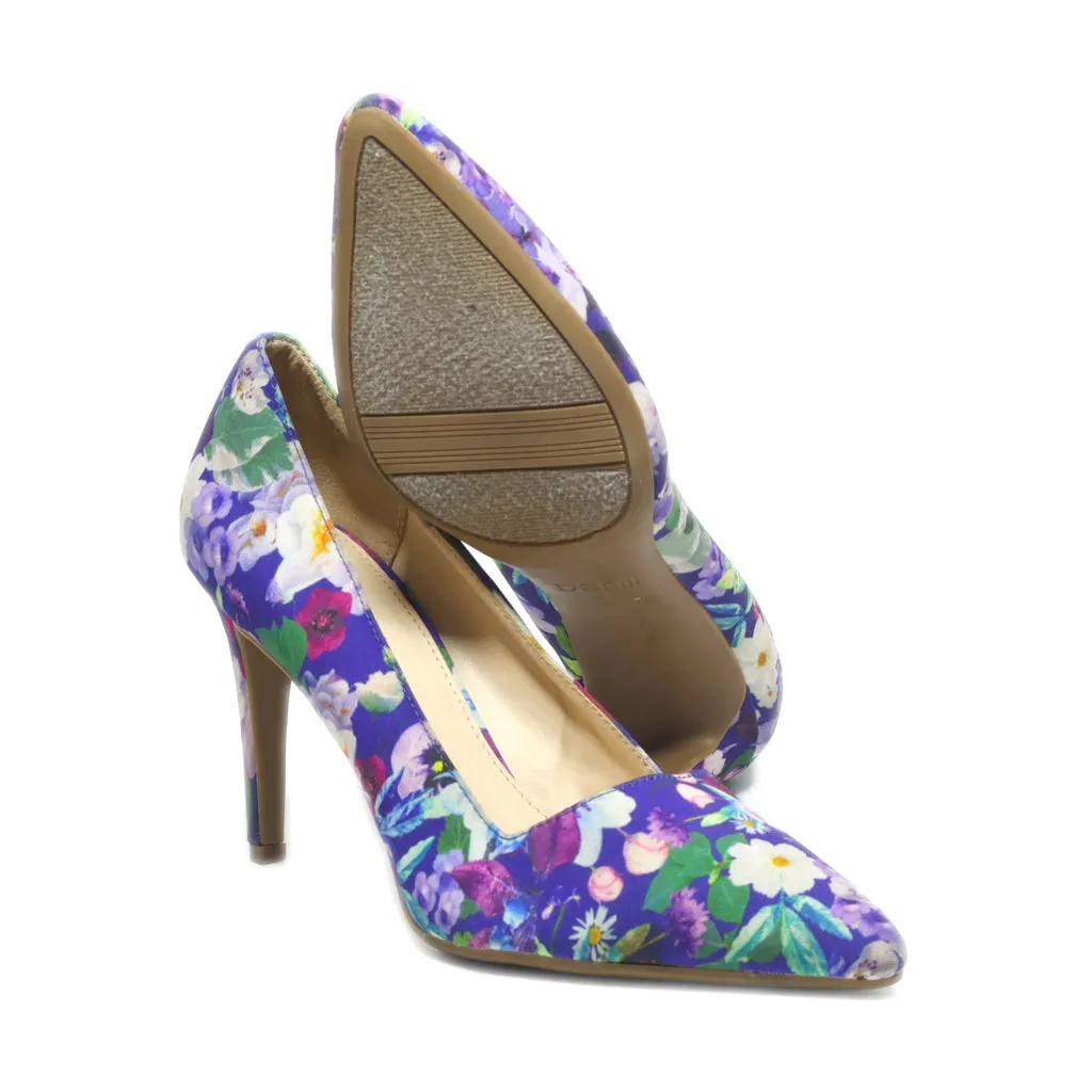 Bar High-Heel Shoes Fabric Blue Colour For Women