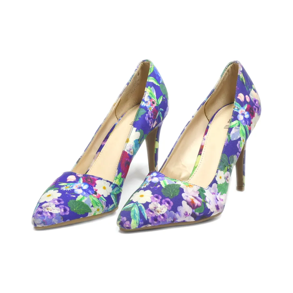Bar High-Heel Shoes Fabric Blue Colour For Women
