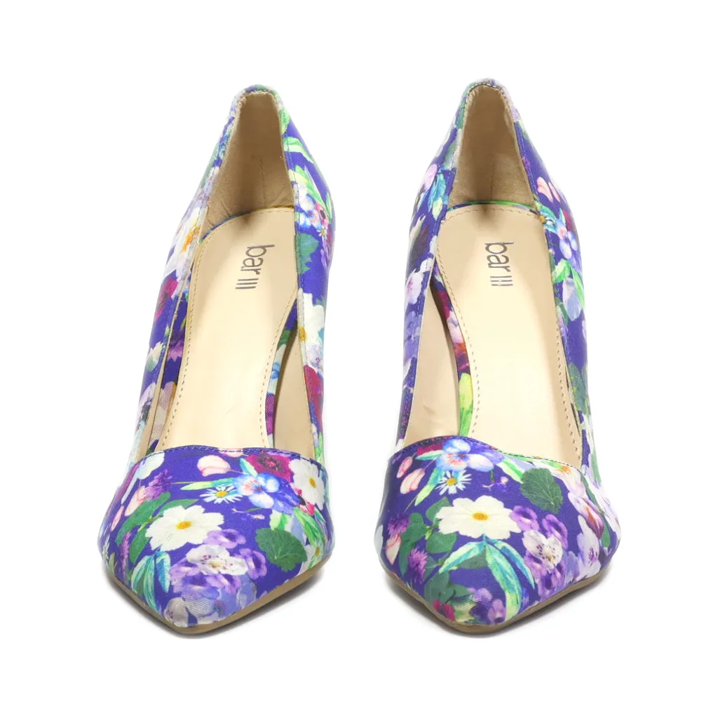 Bar High-Heel Shoes Fabric Blue Colour For Women