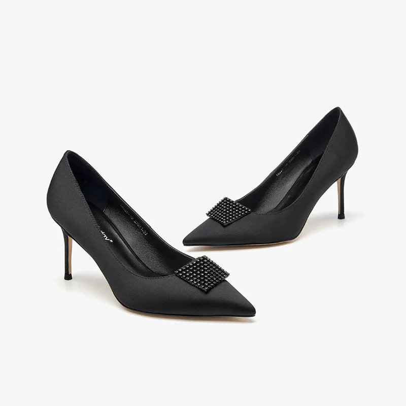Beautoday Women's Stilettoes Pointed Toe Pumps High Heel with Solid Color
