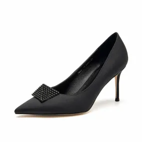 Beautoday Women's Stilettoes Pointed Toe Pumps High Heel with Solid Color