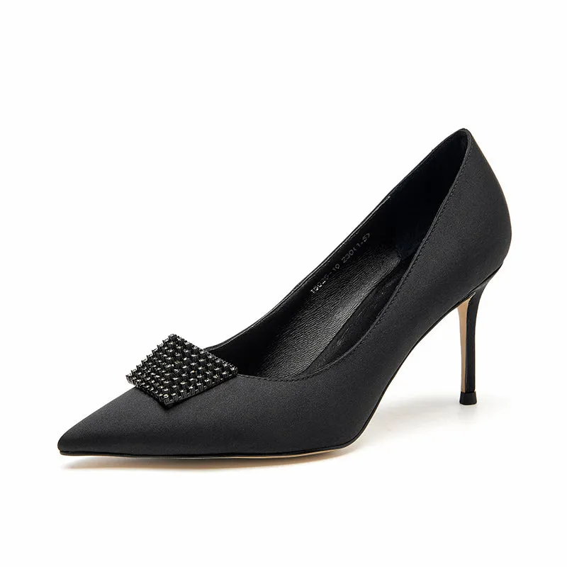 Beautoday Women's Stilettoes Pointed Toe Pumps High Heel with Solid Color