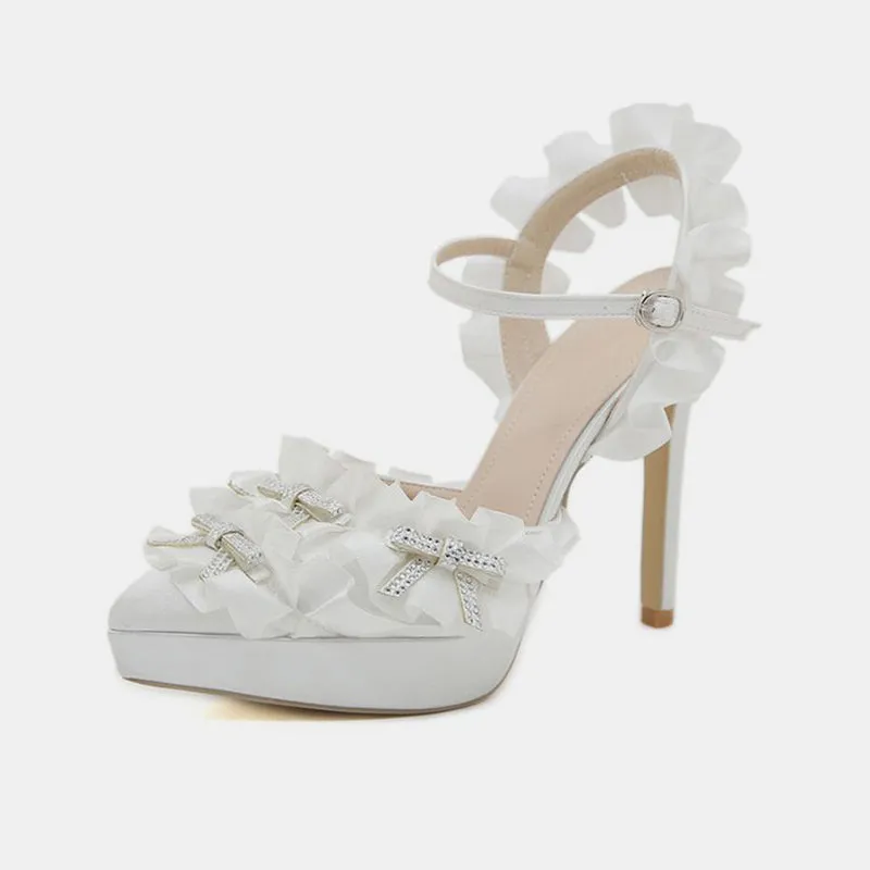 Bellflower Bow Rhinestone Pumps