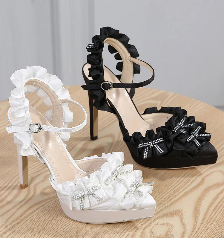 Bellflower Bow Rhinestone Pumps