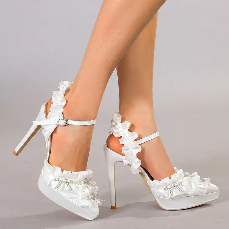 Bellflower Bow Rhinestone Pumps