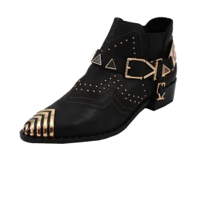 Bootie with Gold Hardware