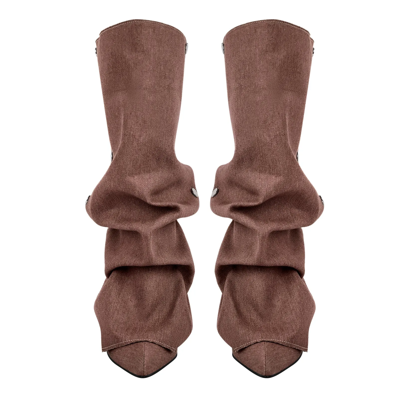 Buckle Pointed Toe Mid-Calf Boots