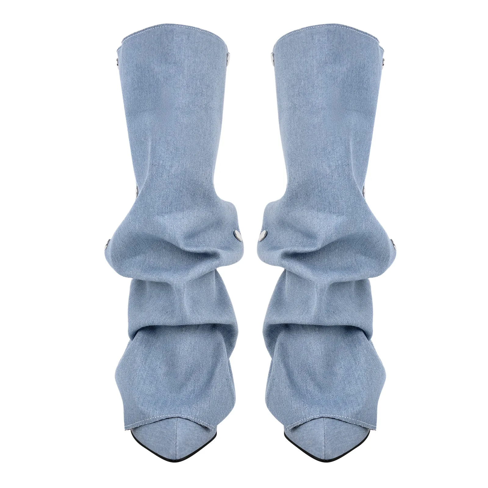 Buckle Pointed Toe Mid-Calf Boots