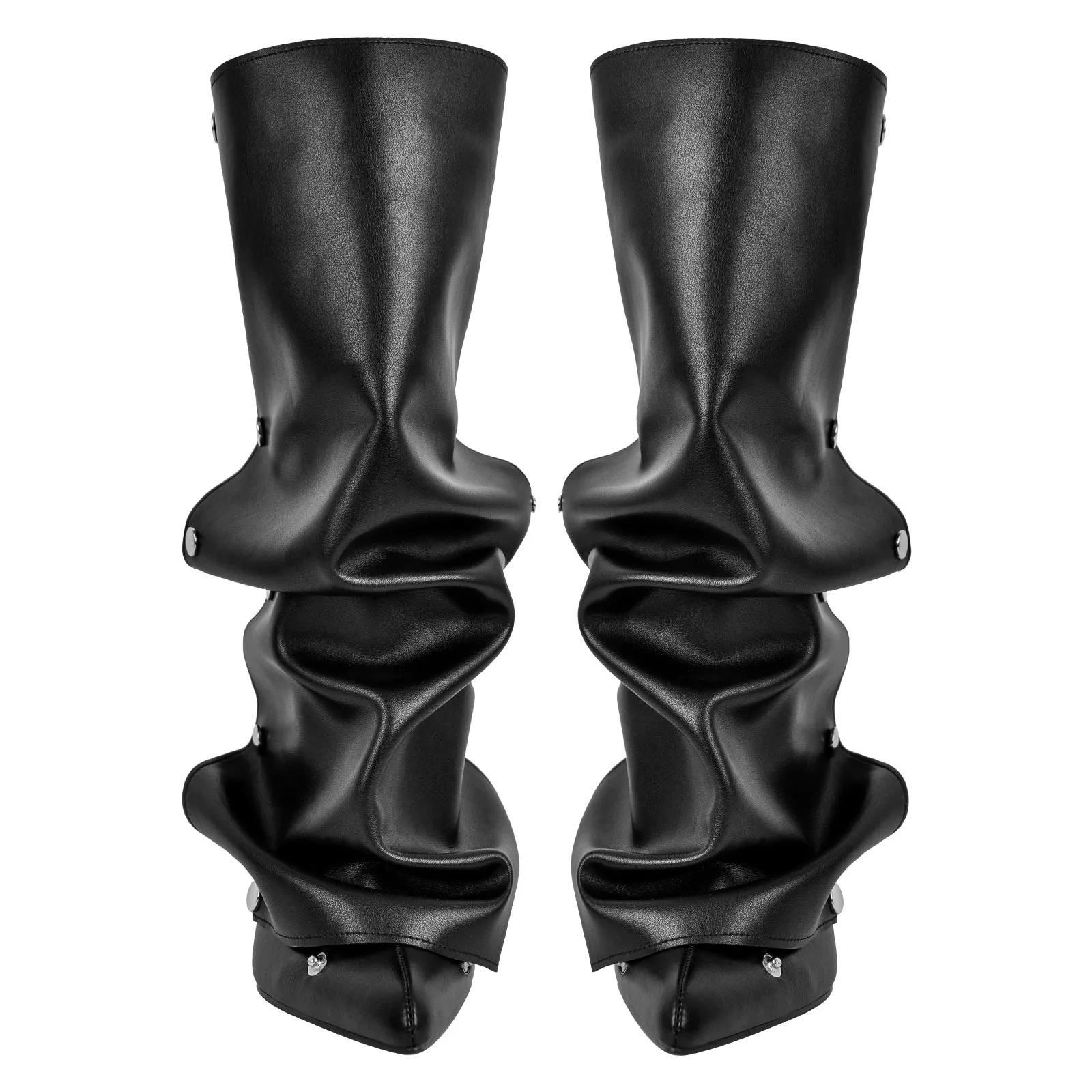 Buckle Pointed Toe Mid-Calf Boots
