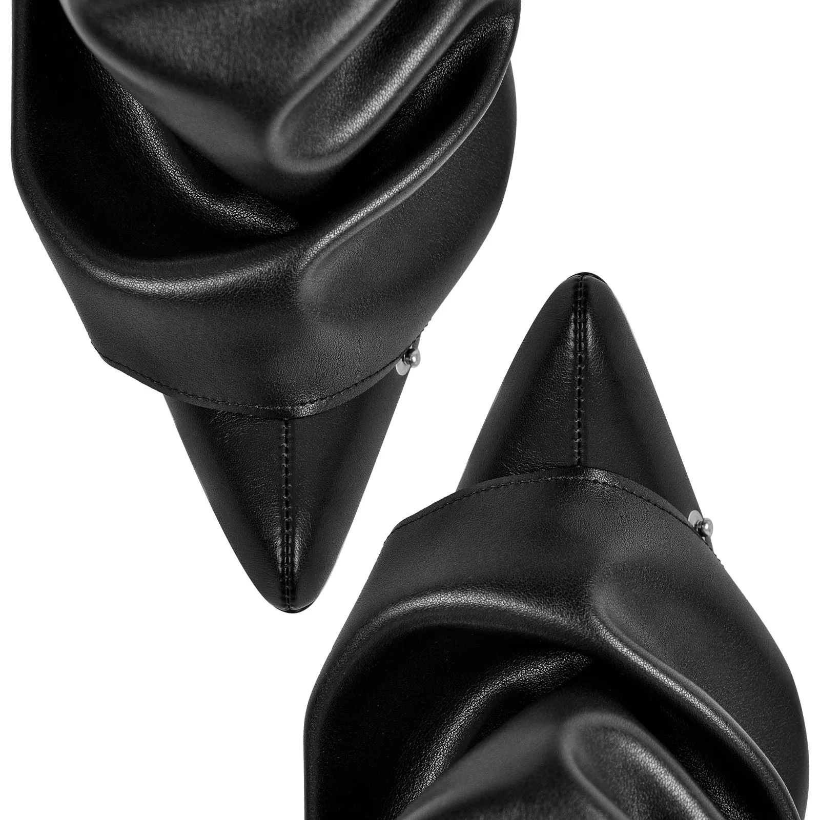 Buckle Pointed Toe Mid-Calf Boots