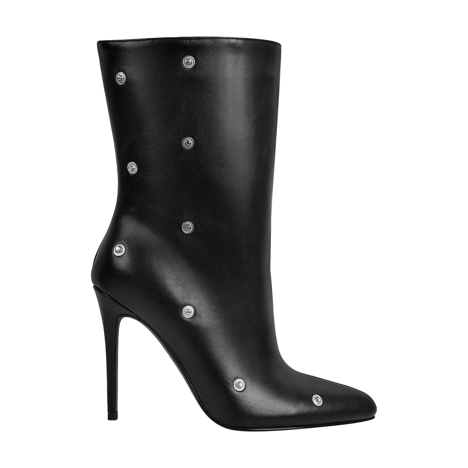 Buckle Pointed Toe Mid-Calf Boots