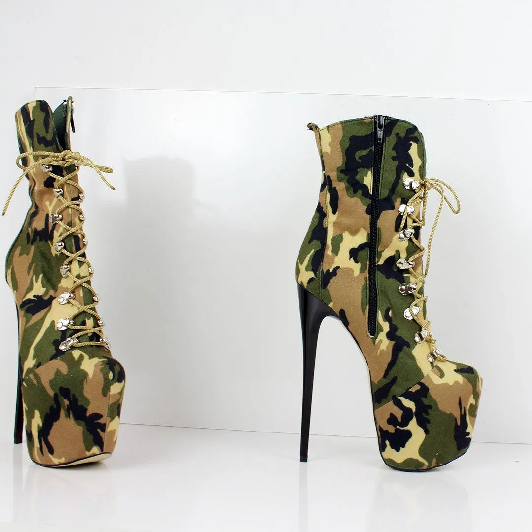 Camouflage Lace Up Platform Boots