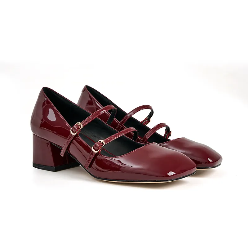 Catherine Patent Leather Mary Jane Chunky Pumps