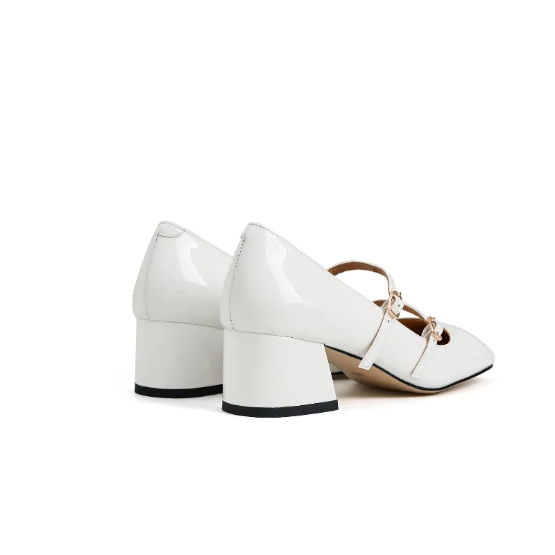 Catherine Patent Leather Mary Jane Chunky Pumps