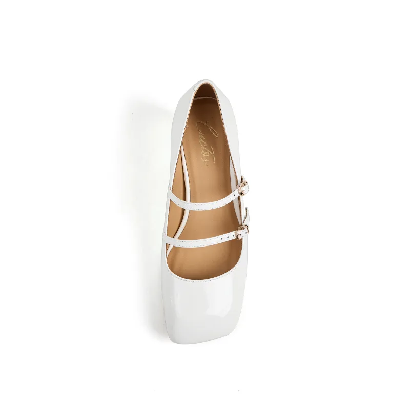 Catherine Patent Leather Mary Jane Chunky Pumps