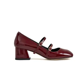 Catherine Patent Leather Mary Jane Chunky Pumps