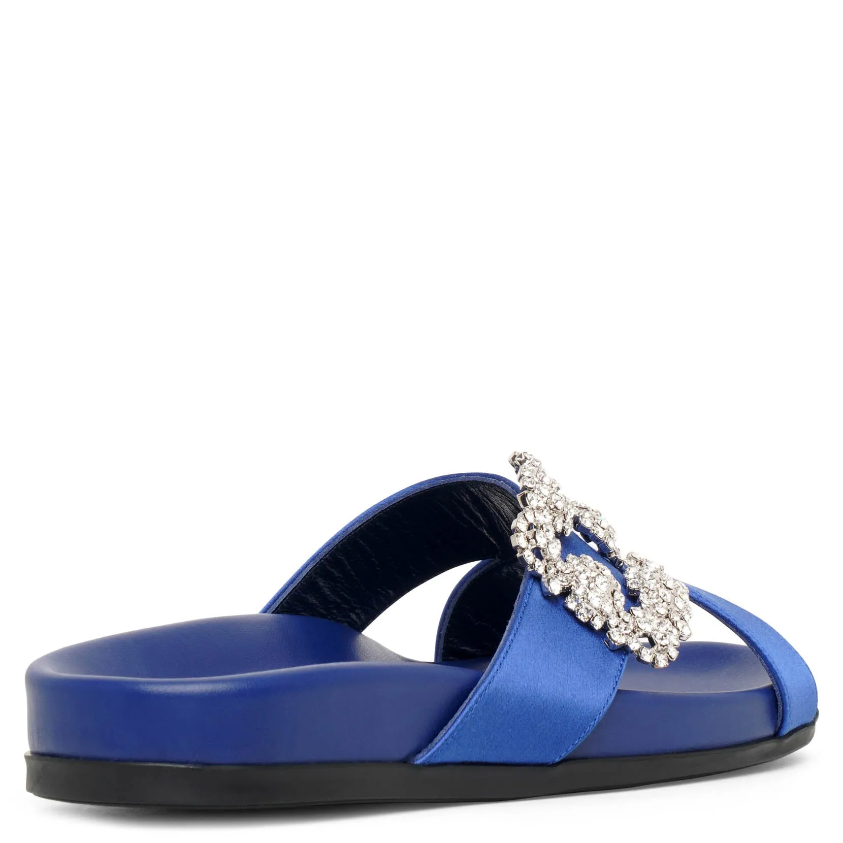 Chilanghi blue satin flat sandals
