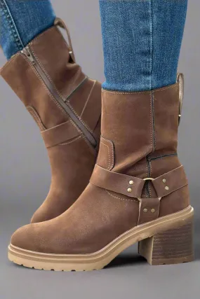 Clyde Moto Ankle Boots - Coffee