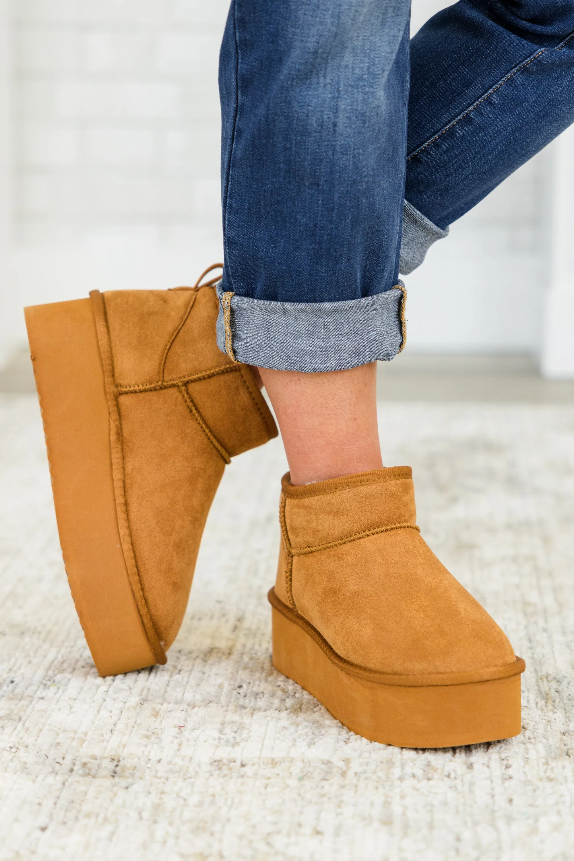 Cozy In Comfort Booties, Tan