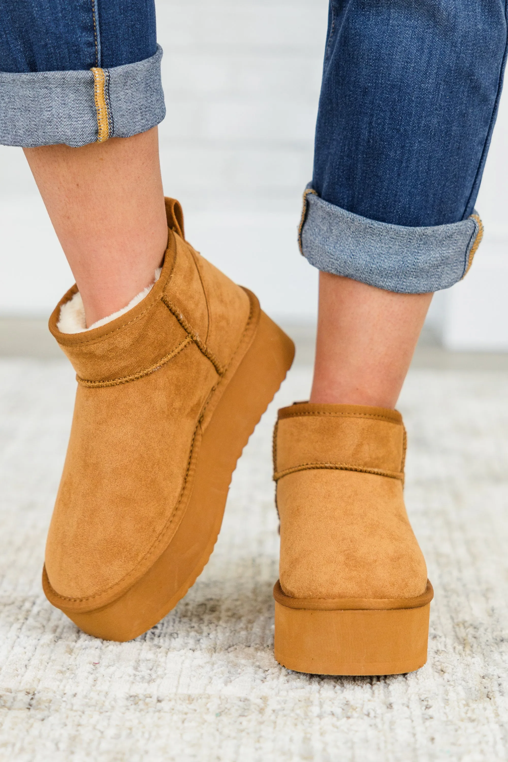 Cozy In Comfort Booties, Tan