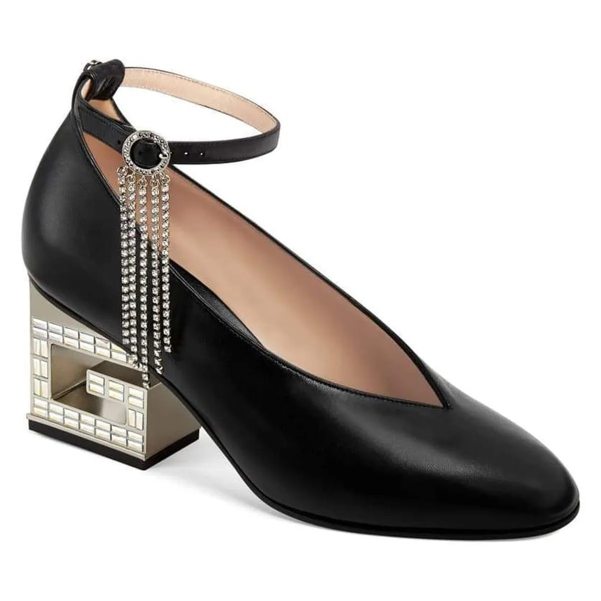 Crystal Logo Heel  Pump
