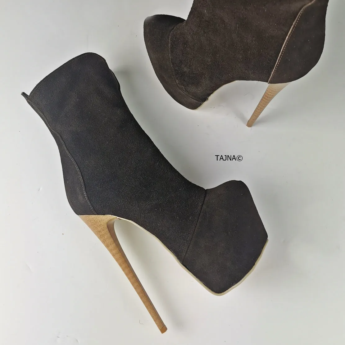 Dark Chocolate Suede Platform Boots