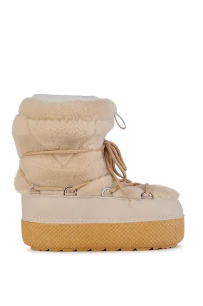 DAYLEN-BEIGE FLAT SNOW BOOTIE
