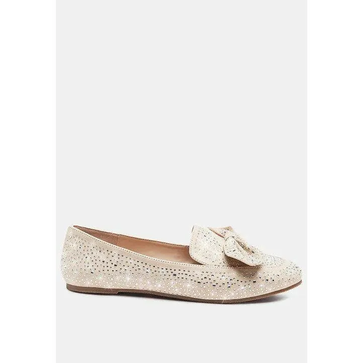 Dewdrops Embellished Casual Bow Loafers