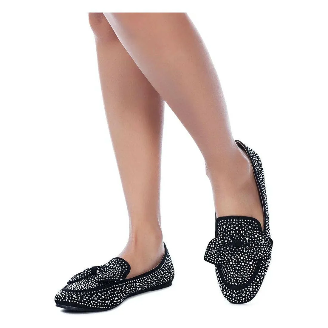 Dewdrops Embellished Casual Bow Loafers