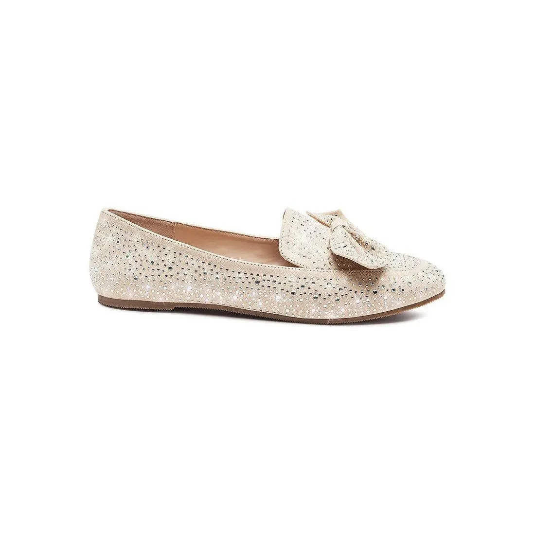 Dewdrops Embellished Casual Bow Loafers