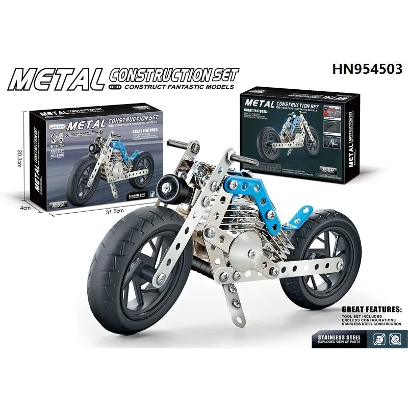 DIY 3D Metal Motorcycle Model Block Set
