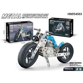 DIY 3D Metal Motorcycle Model Block Set