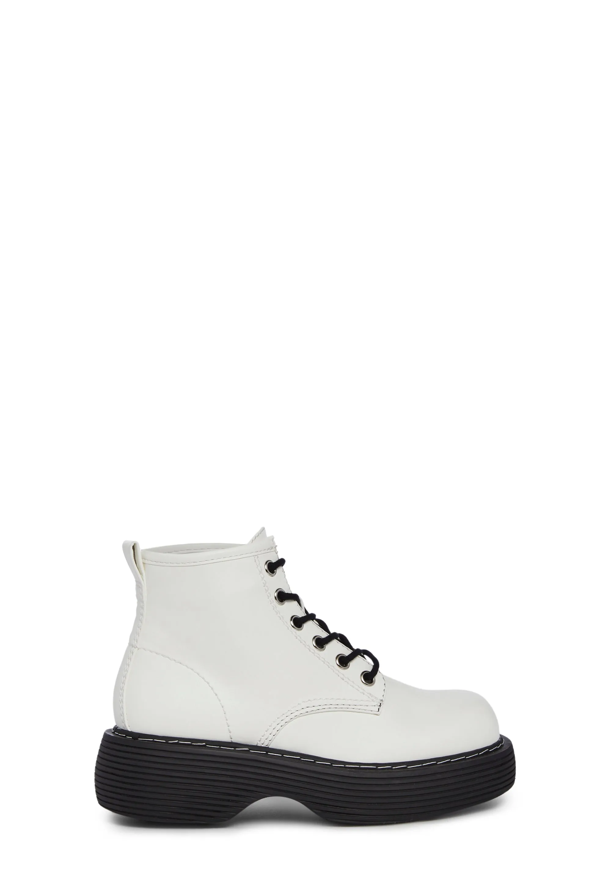 Edgy Anarchy Ankle Booties - White