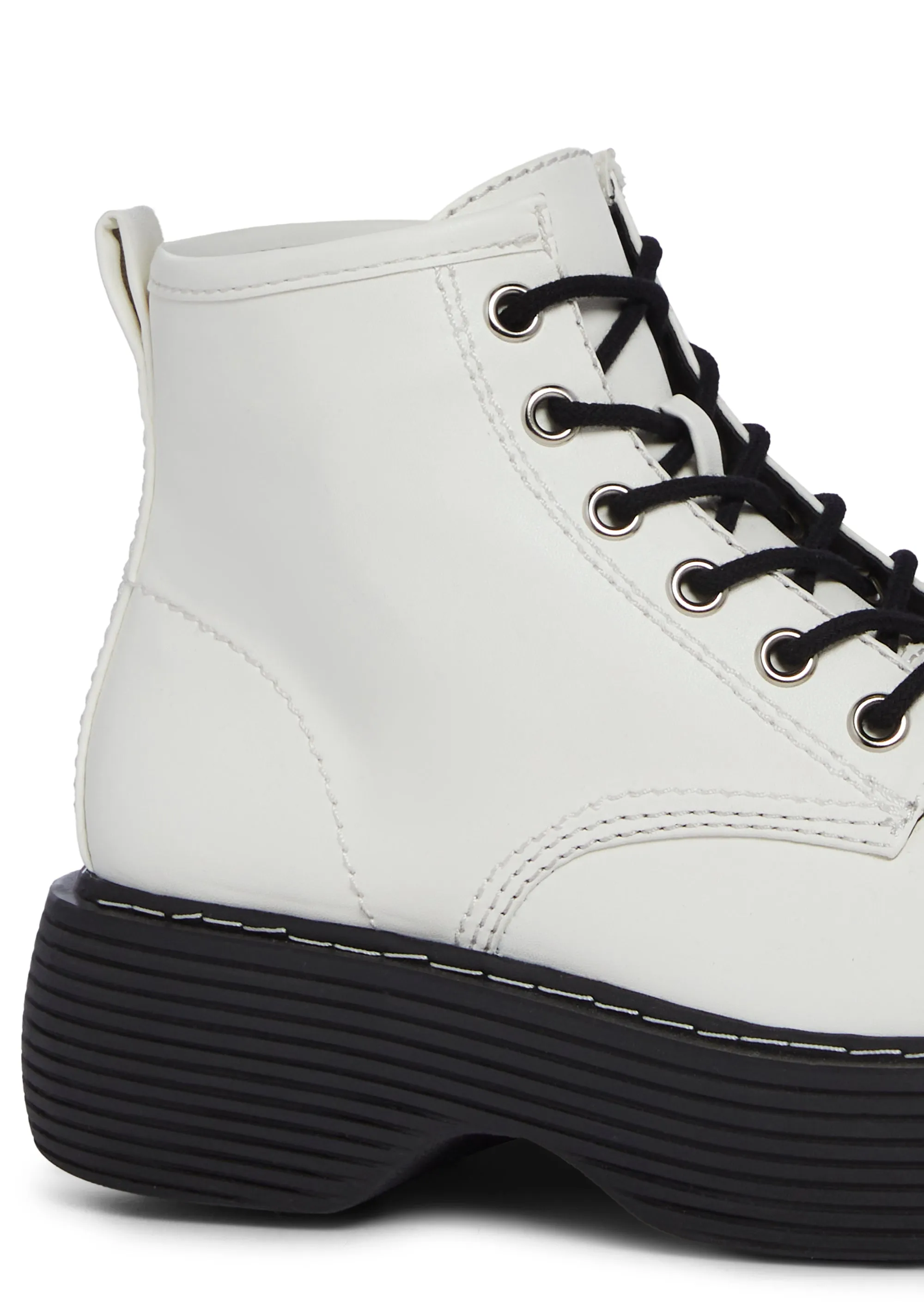 Edgy Anarchy Ankle Booties - White