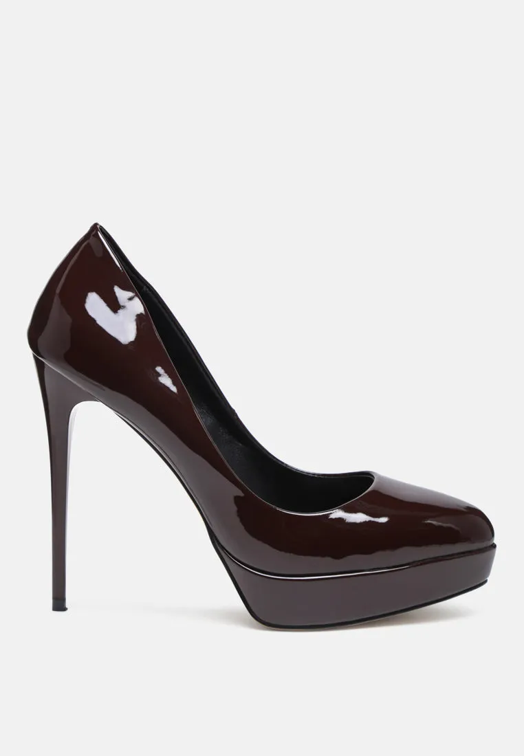 FAUSTINE Espresso Stiletto Pump Sandals