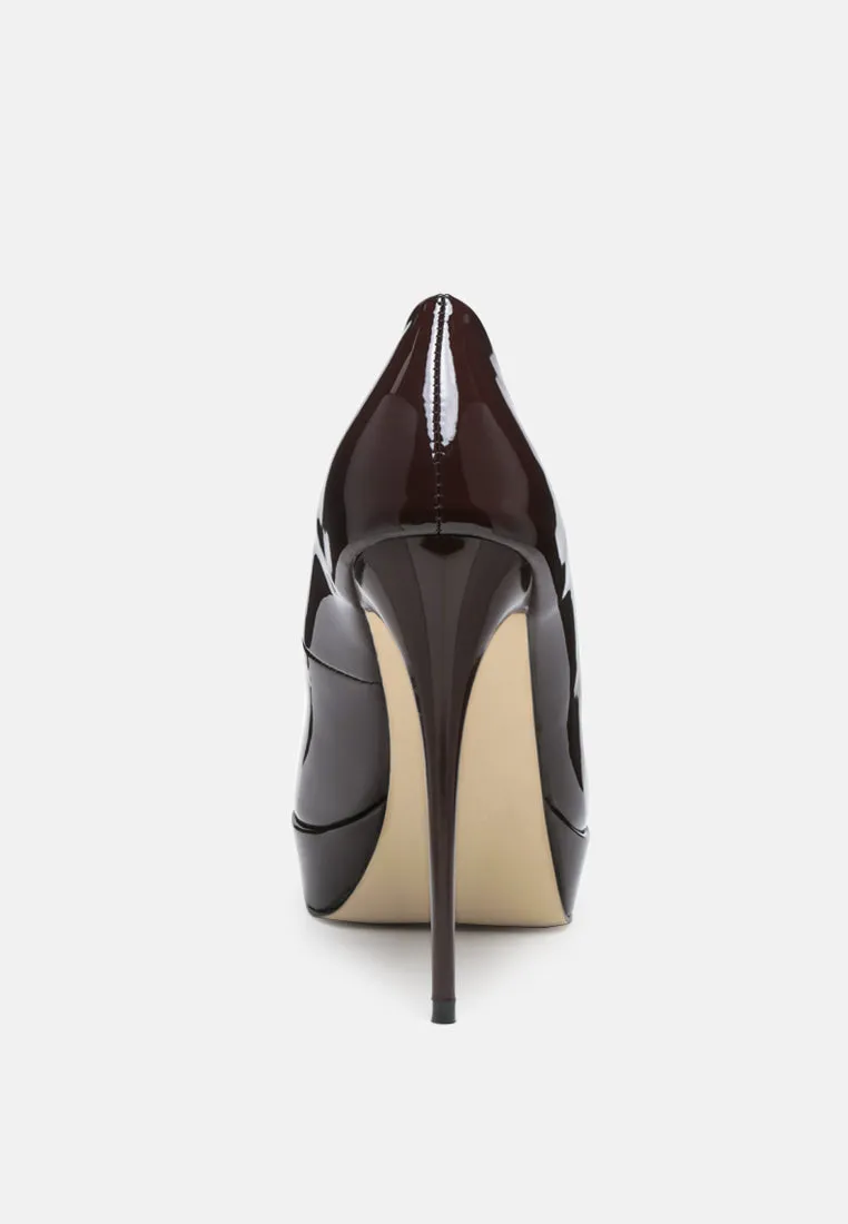 FAUSTINE Espresso Stiletto Pump Sandals