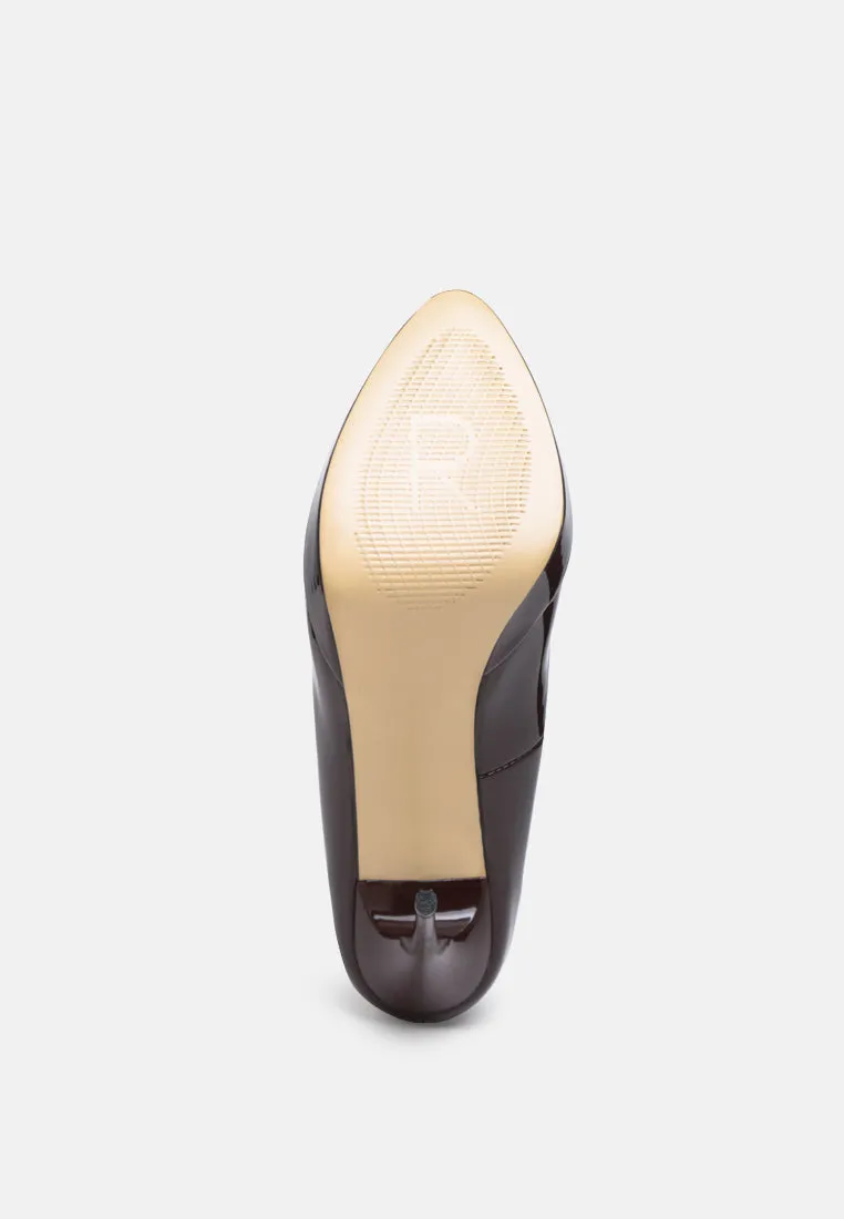 FAUSTINE Espresso Stiletto Pump Sandals
