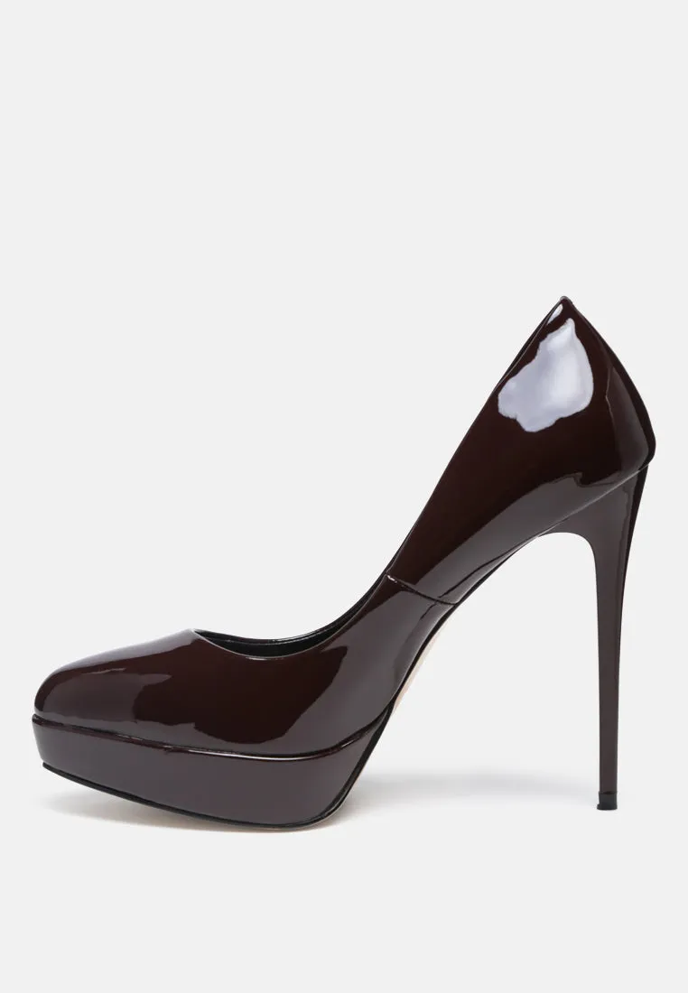 FAUSTINE Espresso Stiletto Pump Sandals