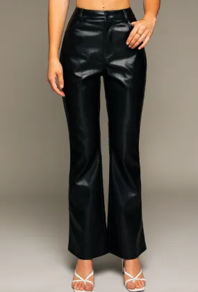 Faux Leather Boot Cut Pants