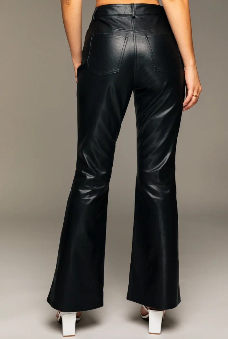 Faux Leather Boot Cut Pants