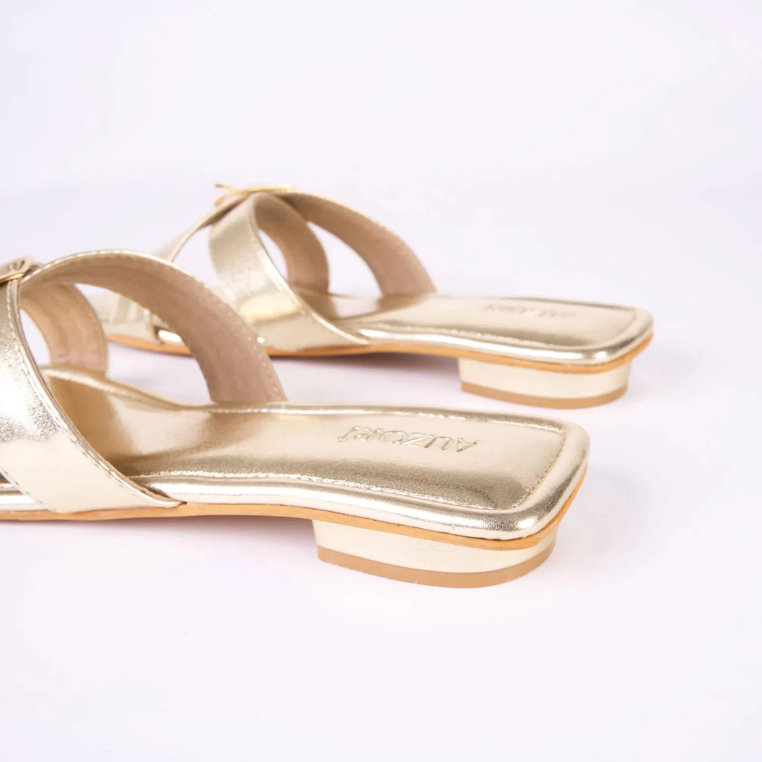 FEARLESS Gold Buckle Slides