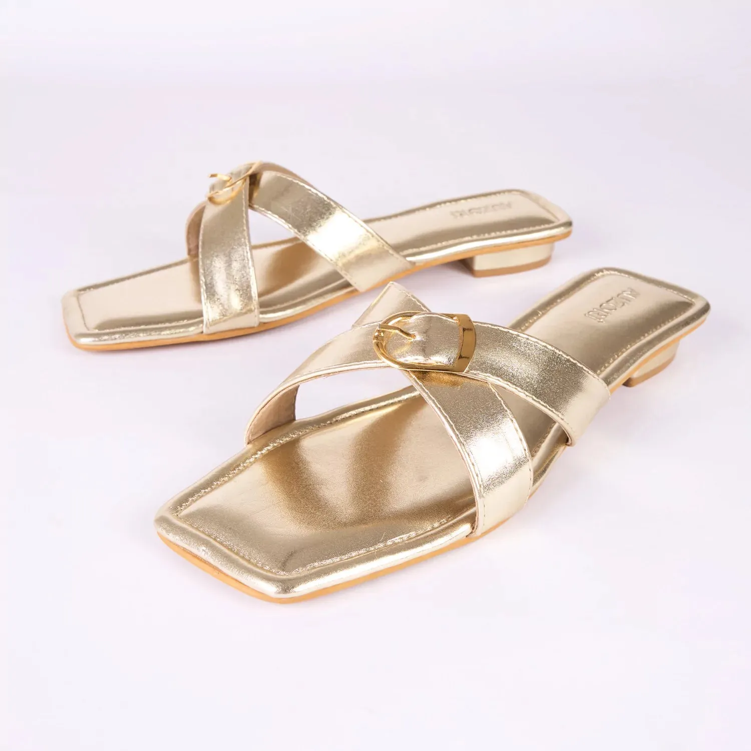 FEARLESS Gold Buckle Slides