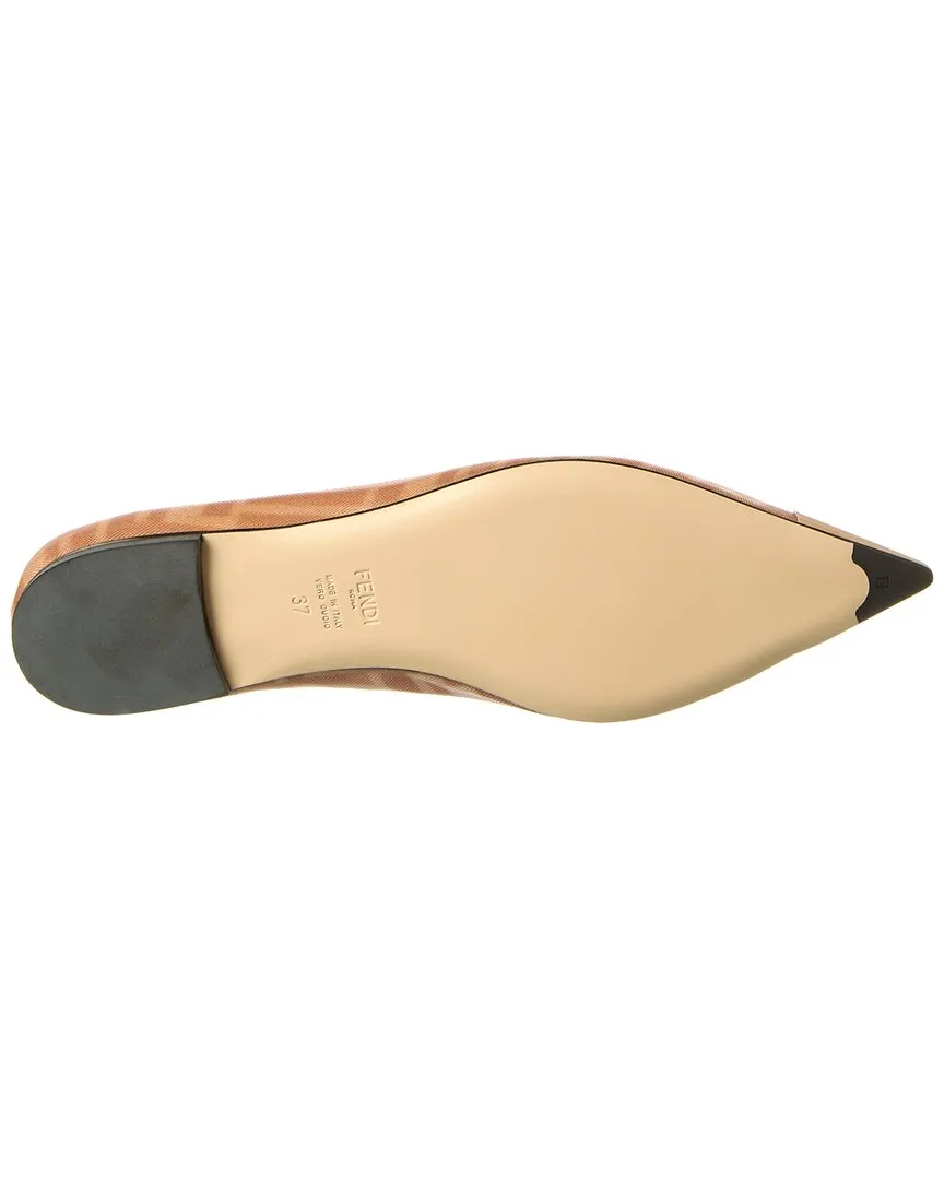 FENDI Colibri Mesh & Leather Ballerina Flat
